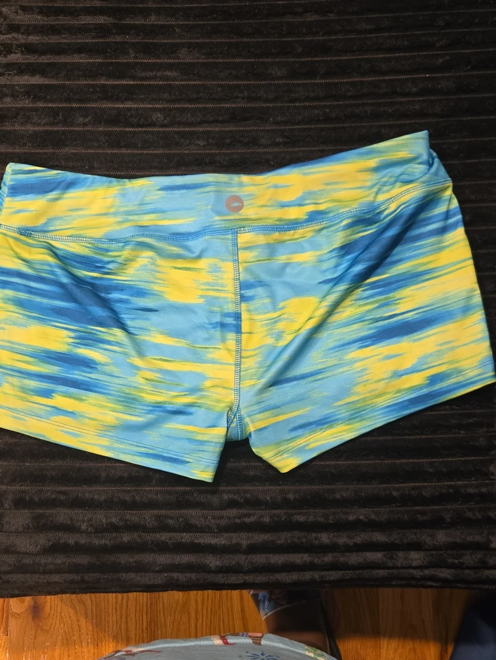 Avia Blue and Yellow Tie-Dye Racerback Swim Top & Shorts
